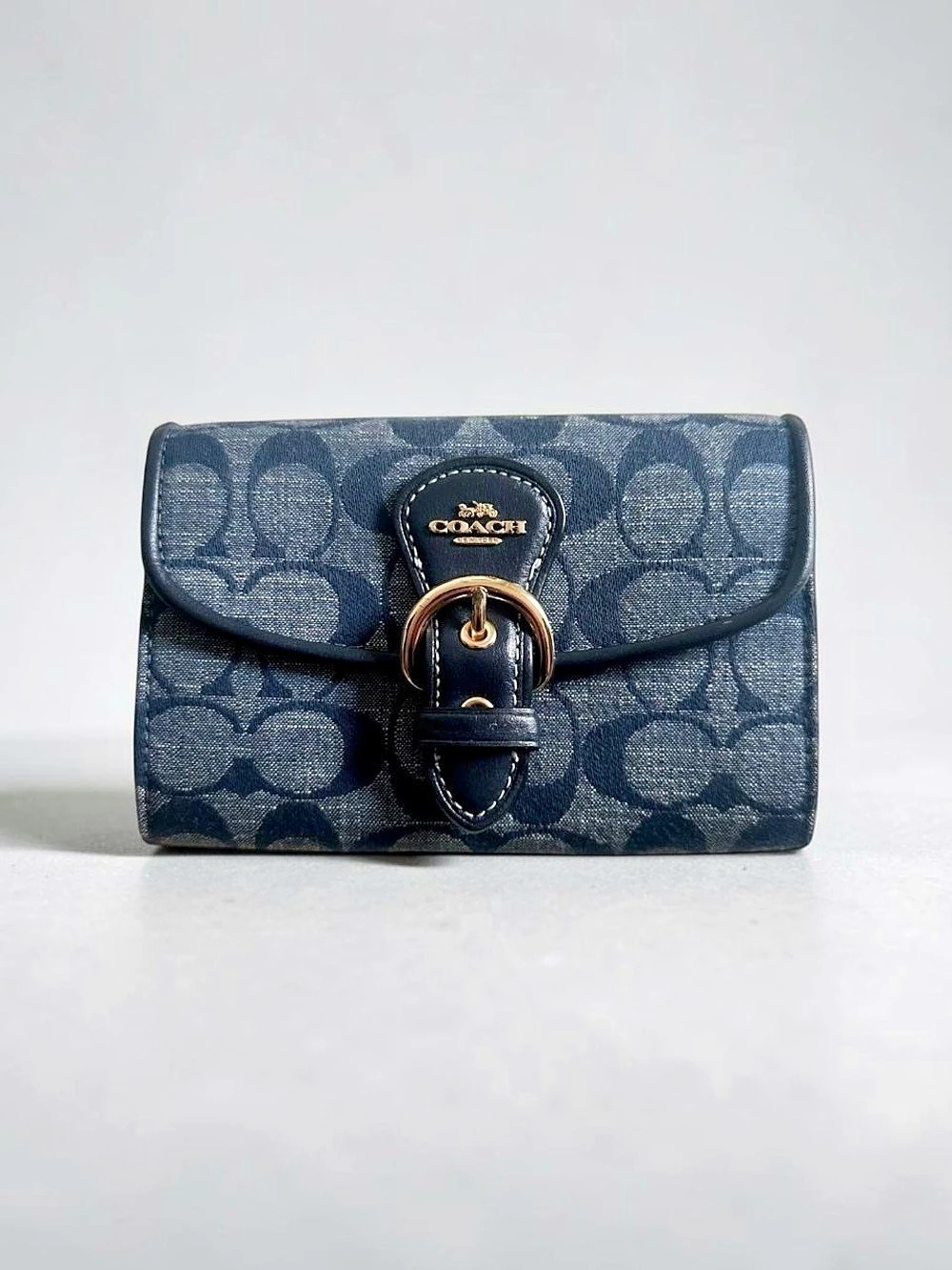 Coach Kleo Signature Chambray Denim Wallet C8308